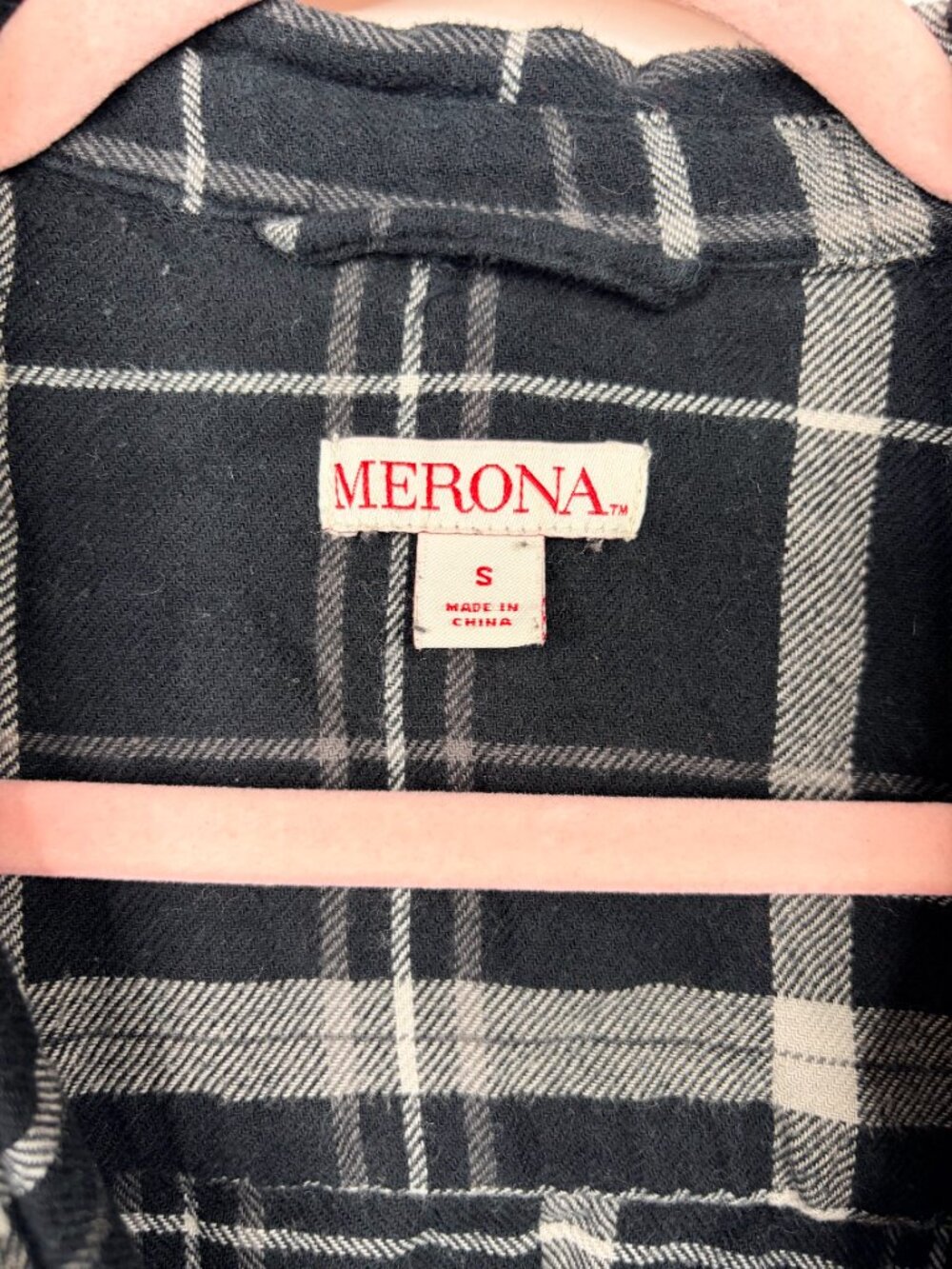 2/$30 Merona Plaid Flannel Belted Shirt Dress Navy Small #A3620 - Picture 5 of 8